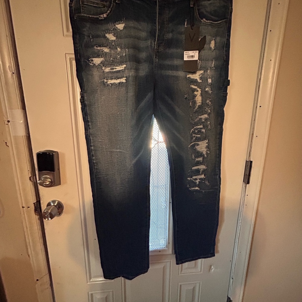 Men's Distressed Blue Jeans